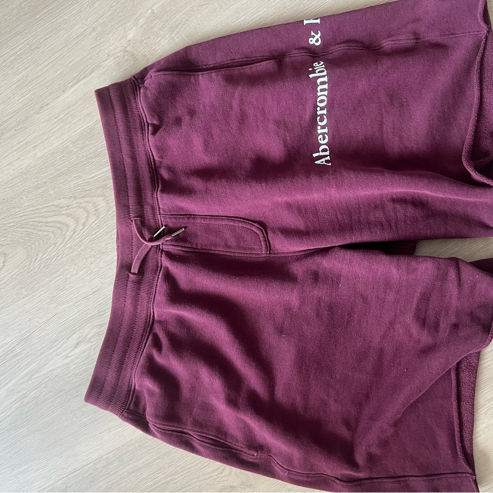 Abercrombie & Fitch Burgundy Fleece Shorts